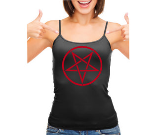 Inverted Pentagram - Black Camisole Tank Top