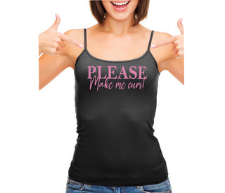 Please Make Me Cum - Black Camisole Tank Top