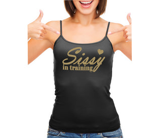 Sissy In Training - Black Camisole Tank Top