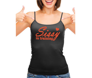 Sissy In Training - Black Camisole Tank Top