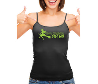 Save A Broom - Ride Me - Witch - Black Camisole Tank Top