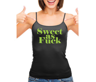 Sweet As Fuck - Black Camisole Tank Top