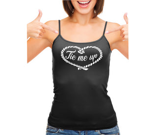 Tie Me Up - Cute Rope Design - Black Camisole Tank Top