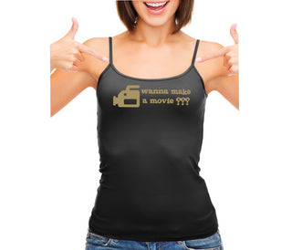 Wanna Make A Movie - Black Camisole Tank Top