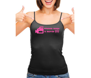 Wanna Make A Movie - Black Camisole Tank Top