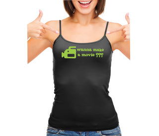 Wanna Make A Movie - Black Camisole Tank Top