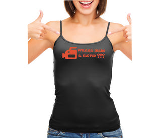 Wanna Make A Movie - Black Camisole Tank Top