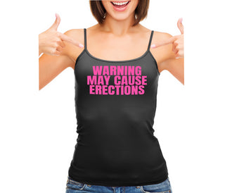 Warning May Cause Erections - Black Camisole Tank Top