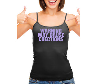 Warning May Cause Erections - Black Camisole Tank Top