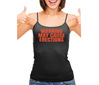 Warning May Cause Erections - Black Camisole Tank Top