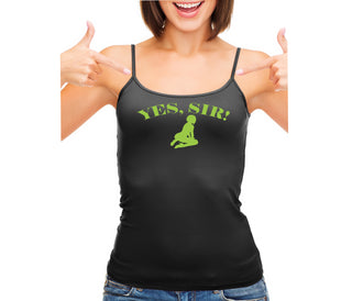 Yes Sir - Submissive Woman - Black Camisole Tank Top