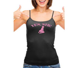 Yes Sir - Submissive Woman - Black Camisole Tank Top