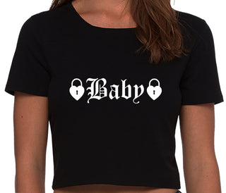 Baby Goth Look With Locks - Black Crop Top