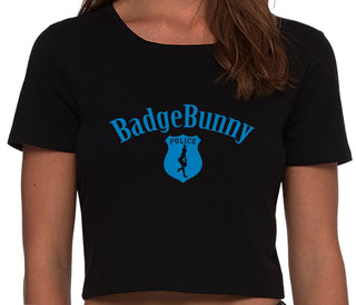 Badge Bunny for LEO Wife or Girlfriend - Black Crop Top