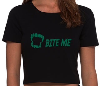 Bite Me - Black Crop Top