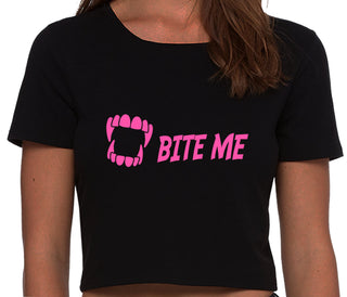 Bite Me - Black Crop Top