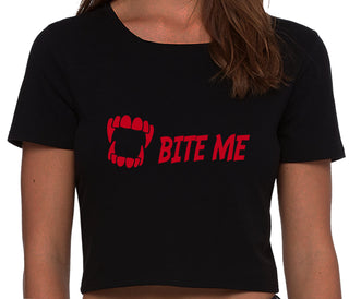 Bite Me - Black Crop Top
