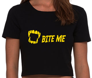 Bite Me - Black Crop Top