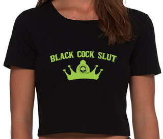 Black Cock Slut - Queen of Spades - Black Crop Top