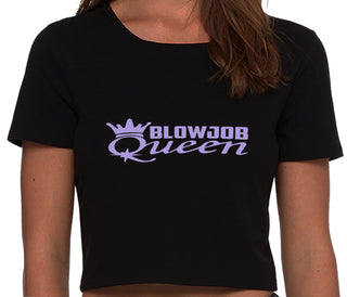 Blow Job Queen - Black Crop Top