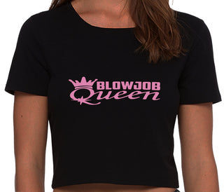 Blow Job Queen - Black Crop Top