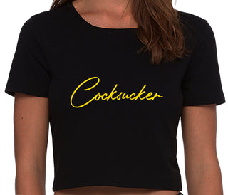 Cock Sucker - Black Crop Top