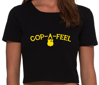Cop A Feel - LEO Love - Black Crop Top