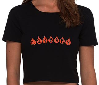 Crybaby Tear Design - Black Crop Top