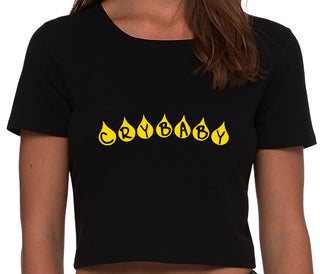Crybaby Tear Design - Black Crop Top