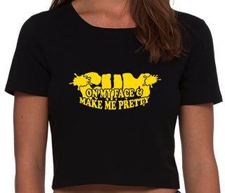 Cum On My Face And Make Me Pretty - Black Crop Top