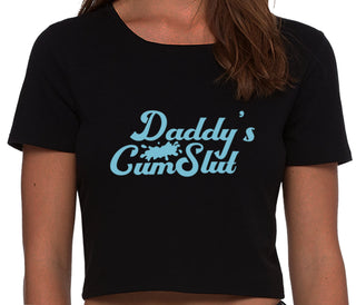 Daddy's Cumslut - Black Crop Top
