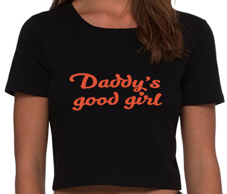 Daddy's Good Girl - Black Crop Top