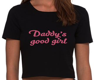 Daddy's Good Girl - Black Crop Top