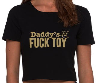 Daddy's Little Fuck Toy - Black Crop Top