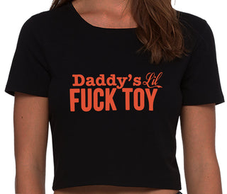 Daddy's Little Fuck Toy - Black Crop Top