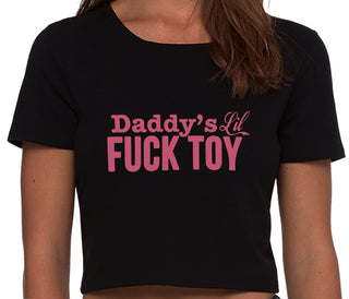 Daddy's Little Fuck Toy - Black Crop Top