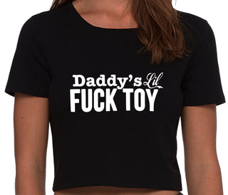 Daddy's Little Fuck Toy - Black Crop Top