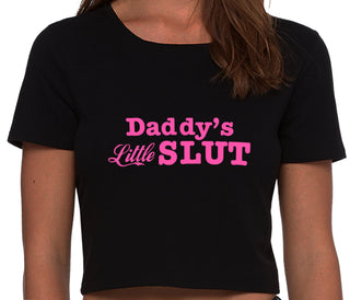 Daddys Little Slut - Black Crop Top