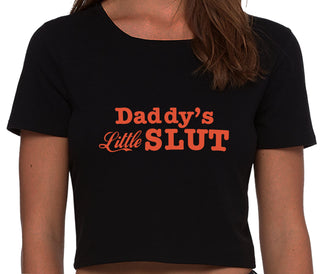 Daddys Little Slut - Black Crop Top