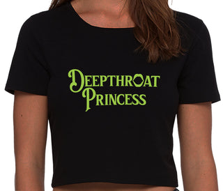 Deepthroat Princess - Deep Throat Specialist - Black Crop Top