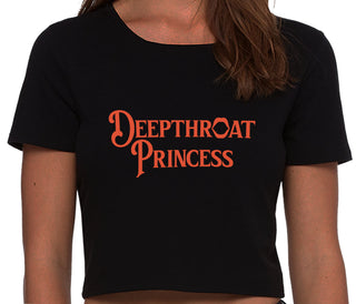 Deepthroat Princess - Deep Throat Specialist - Black Crop Top