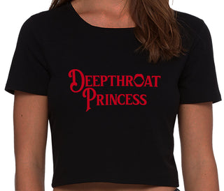 Deepthroat Princess - Deep Throat Specialist - Black Crop Top