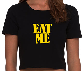 Eat Me - Black Crop Top