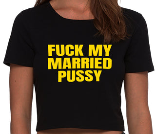Fuck My Married Pussy - Black Crop Top