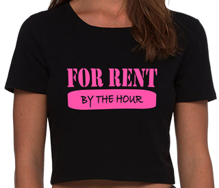 For Rent By The Hour - Black Crop Top