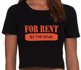 For Rent By The Hour - Black Crop Top