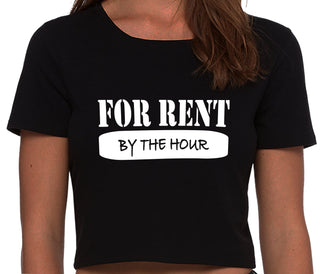 For Rent By The Hour - Black Crop Top