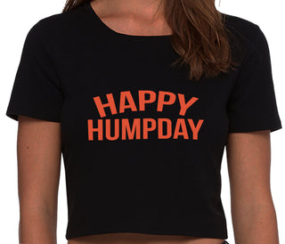 Happy Humpday - Black Crop Top
