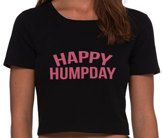Happy Humpday - Black Crop Top