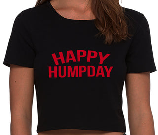 Happy Humpday - Black Crop Top